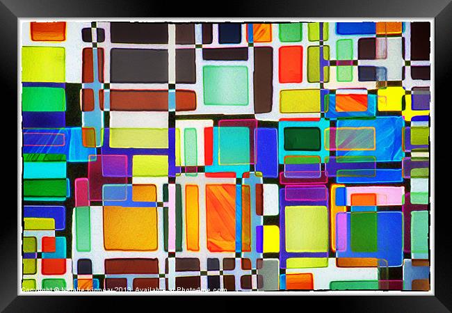 Stained Glass Window Multi-Colored Abstract Framed Print by Natalie Kinnear
