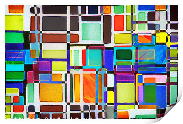 Stained Glass Window Multi-Colored Abstract Print by Natalie Kinnear