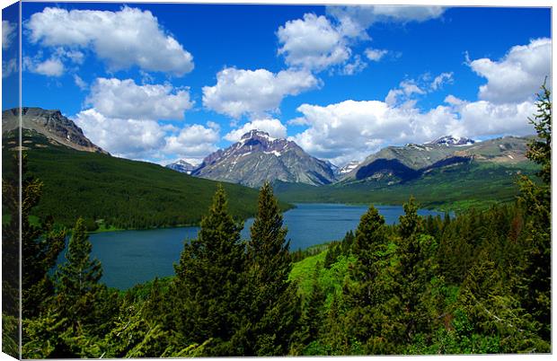 Lower Two Medicine Lake, Montana Canvas Print by Claudio Del Luongo