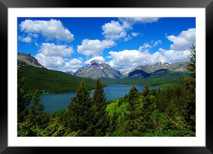 Lower Two Medicine Lake, Montana Framed Mounted Print by Claudio Del Luongo