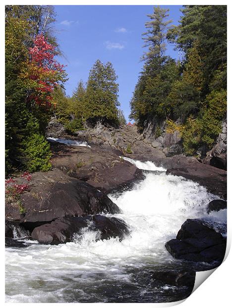 Ragged Falls  Print by Donna-Marie Parsons