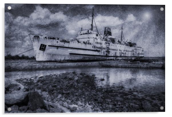 Duke of Lancaster - Ghost Ship Acrylic by Ian Mitchell