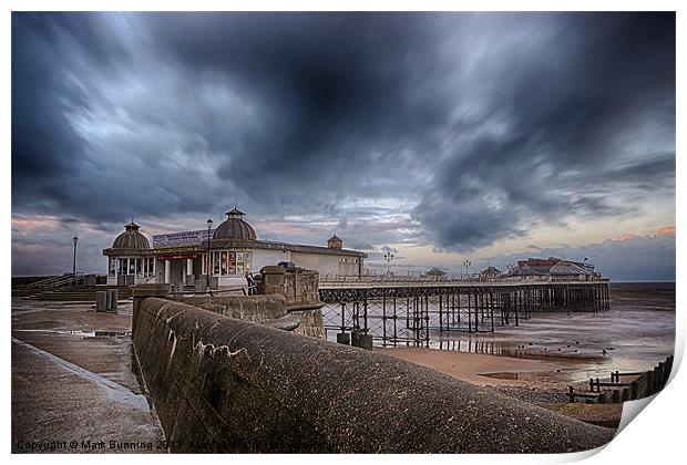 A storm brewing over Cromer Pier Print by Mark Bunning