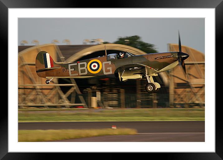 Spitfire Landing Framed Mounted Print by Rachel & Martin Pics