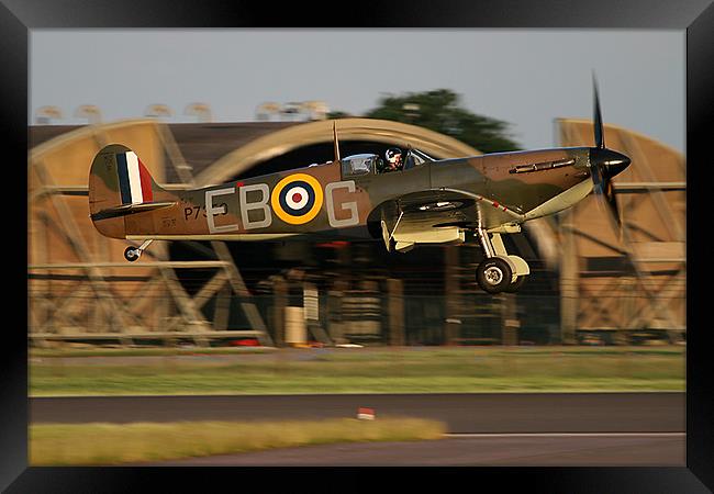 Spitfire Landing Framed Print by Rachel & Martin Pics