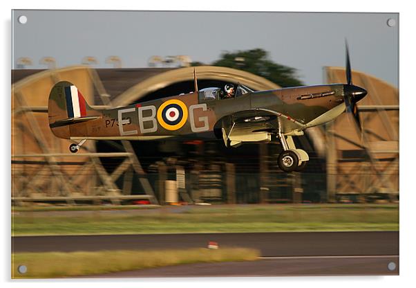 Spitfire Landing Acrylic by Rachel & Martin Pics