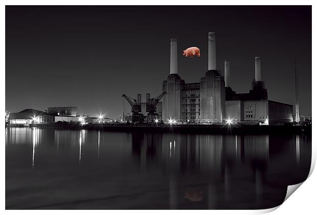 Battersea and Pig Print by Dean Messenger
