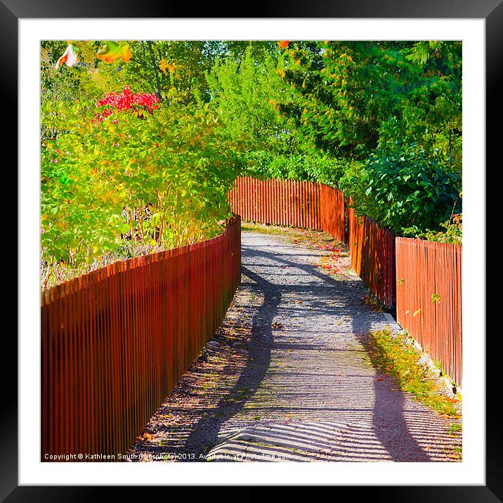 Red picket fences Framed Mounted Print by Kathleen Smith (kbhsphoto)