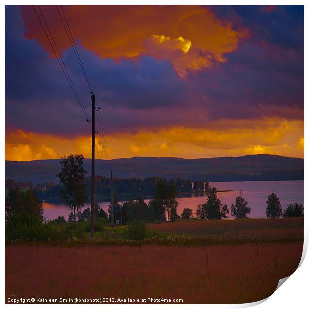 View over lake Print by Kathleen Smith (kbhsphoto)