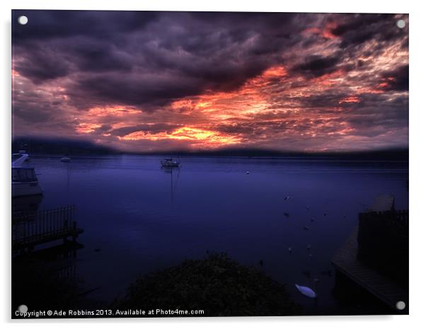 Nightfalls over Windermere Acrylic by Ade Robbins