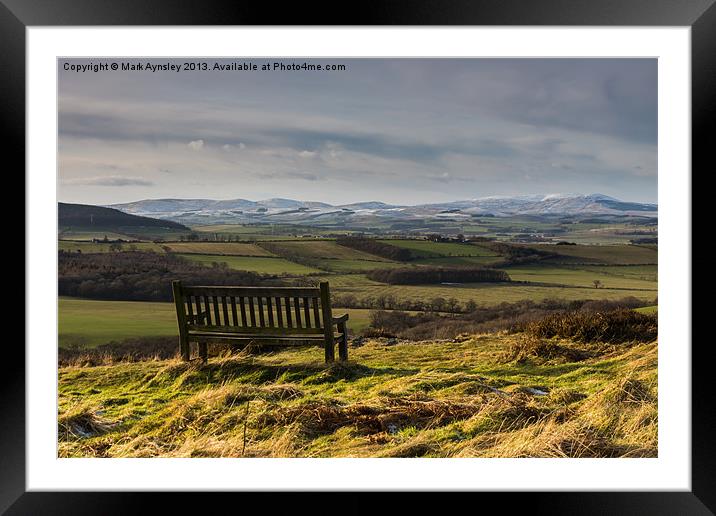 Bench with a view. Framed Mounted Print by Mark Aynsley