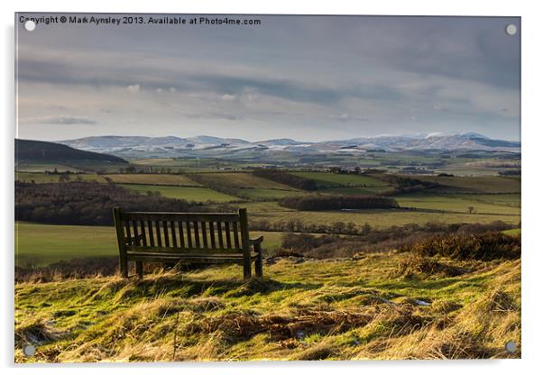 Bench with a view. Acrylic by Mark Aynsley