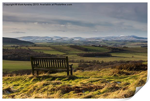 Bench with a view. Print by Mark Aynsley
