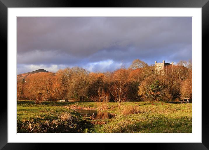 Abergavenny Castle and Sugar Loaf Mountain Framed Mounted Print by simon powell