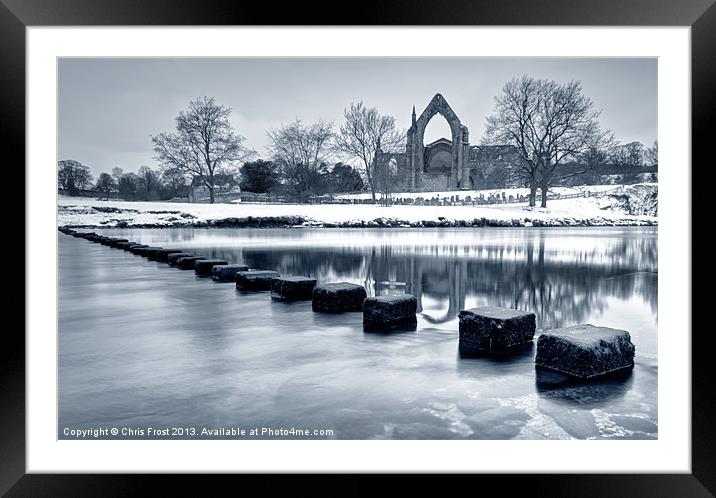 Bolton Abbey Reflections Framed Mounted Print by Chris Frost