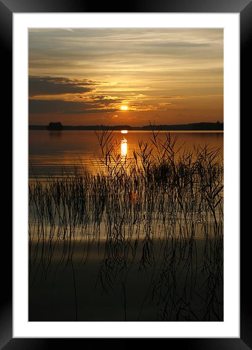 Finnish Lake Sunset Framed Mounted Print by John Piper