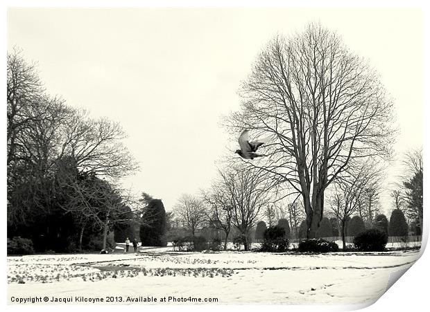 Snowy Day in the Park Print by Jacqui Kilcoyne