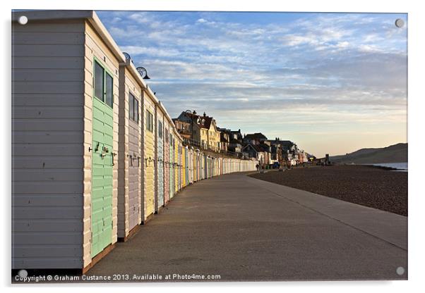 Lyme Regis Beach Huts Acrylic by Graham Custance