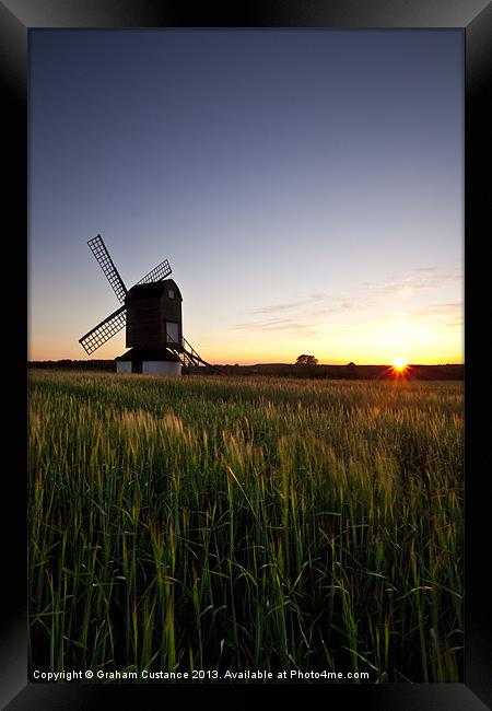 Windmill Sunset Framed Print by Graham Custance