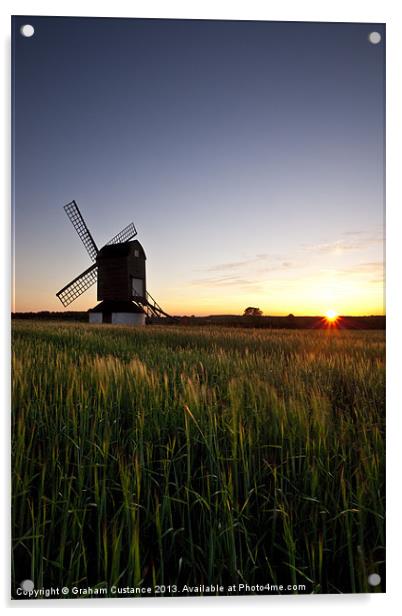 Windmill Sunset Acrylic by Graham Custance