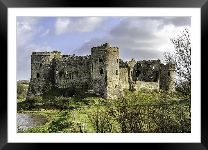 carew castle Framed Mounted Print by Paul Deverson