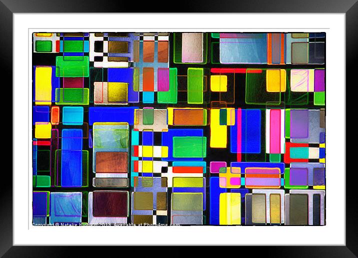 Stained Glass Window II Multi-Coloured Abstract Framed Mounted Print by Natalie Kinnear