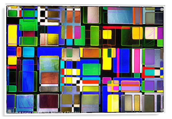 Stained Glass Window II Multi-Coloured Abstract Acrylic by Natalie Kinnear