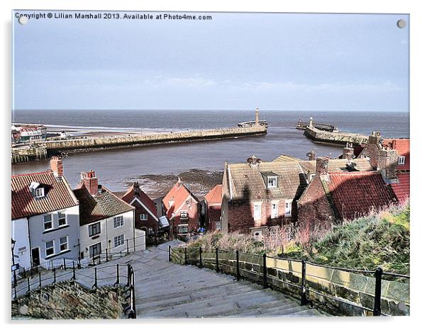 Harbour View Whitby. Acrylic by Lilian Marshall