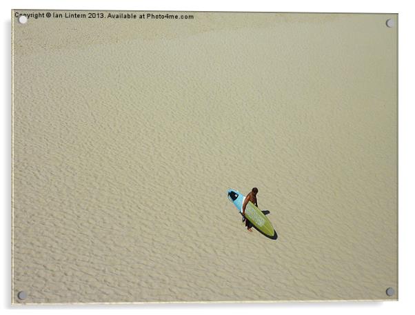 A Long Day Surfing Acrylic by Ian Lintern