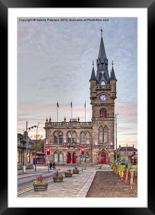 Renfrew Town Hall Framed Mounted Print by Valerie Paterson