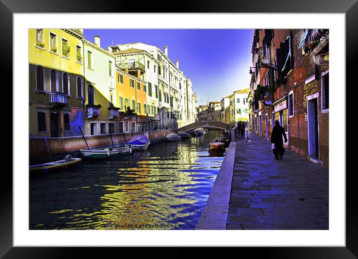 Boats on the Venice Canal Framed Mounted Print by Rob Washington