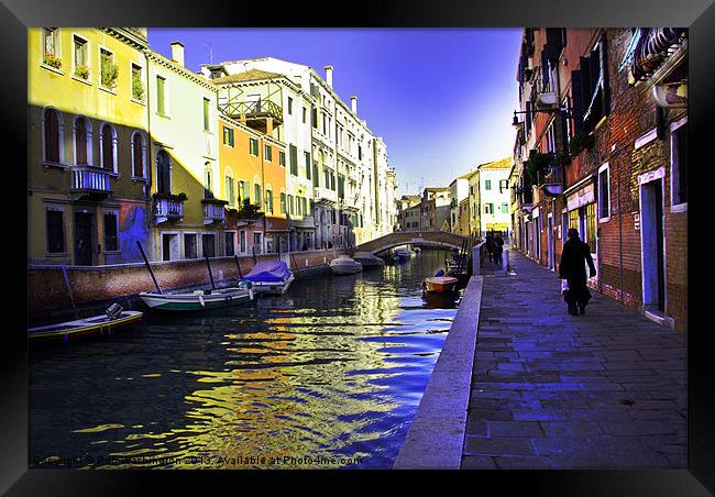 Boats on the Venice Canal Framed Print by Rob Washington