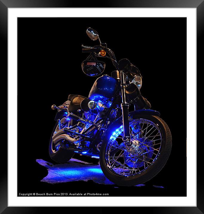 Motorcycle Glow Framed Mounted Print by Beach Bum Pics