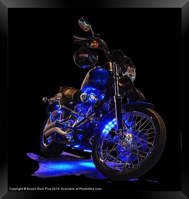 Motorcycle Glow Framed Print by Beach Bum Pics