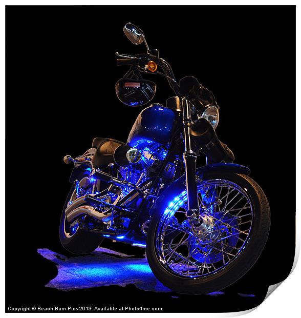 Motorcycle Glow Print by Beach Bum Pics