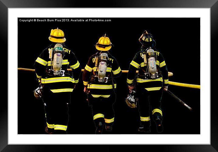 Ocean City Firemen Framed Mounted Print by Beach Bum Pics
