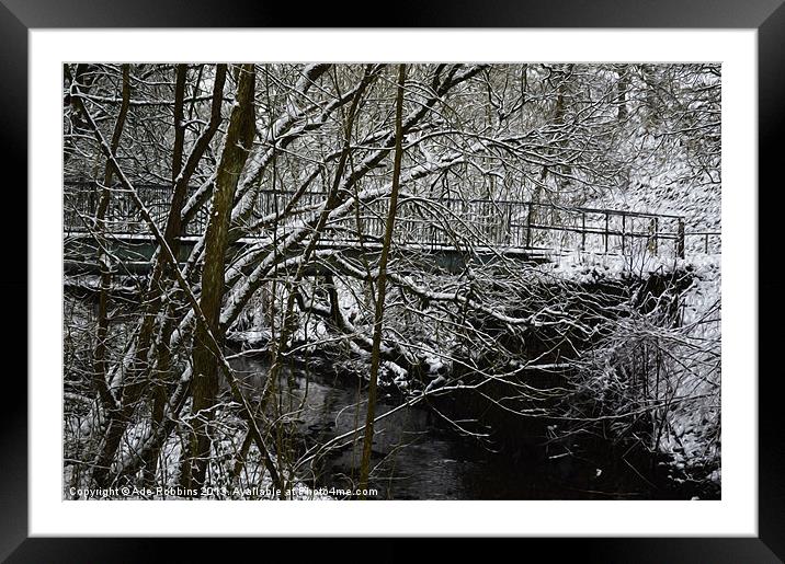Snowy Bridge Framed Mounted Print by Ade Robbins