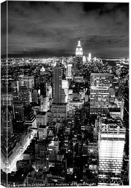 Empire State at Night Canvas Print by Stuart Vivian
