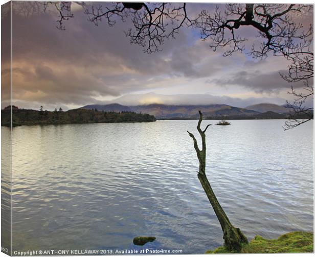 STORM BREWING OVER DERWENT WATER Canvas Print by Anthony Kellaway