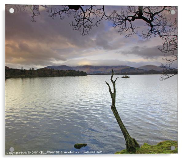 STORM BREWING OVER DERWENT WATER Acrylic by Anthony Kellaway