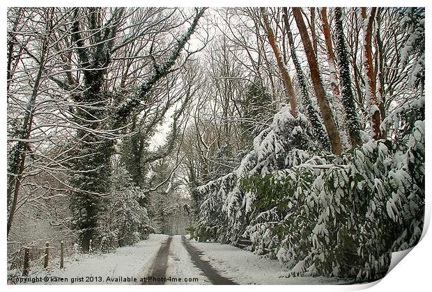 Winter in Hampshire Print by karen grist