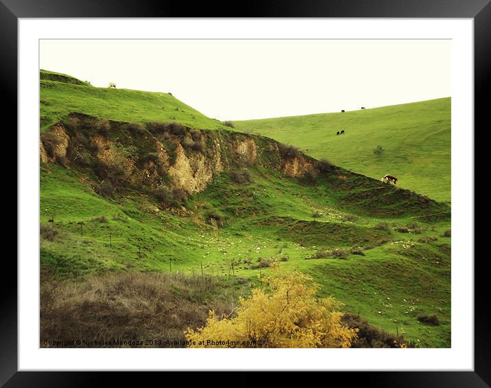 Heavenly Pastures. Framed Mounted Print by Nicholas Mendoza