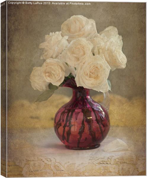 Antique Roses Canvas Print by Betty LaRue