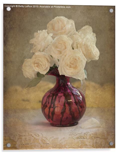 Antique Roses Acrylic by Betty LaRue