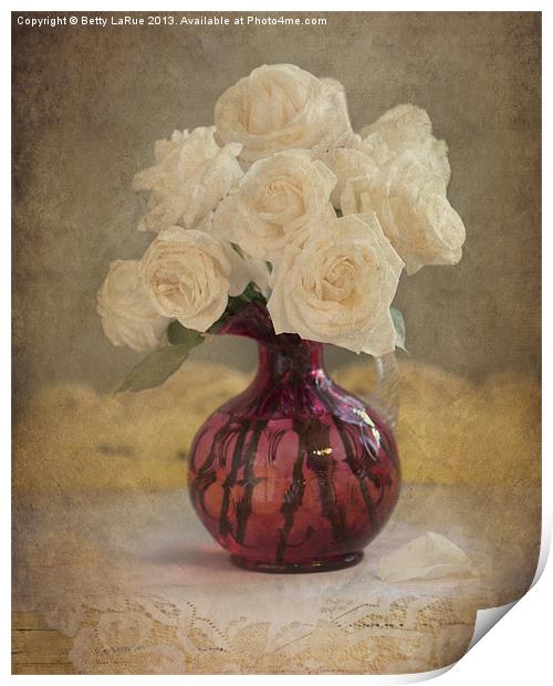 Antique Roses Print by Betty LaRue