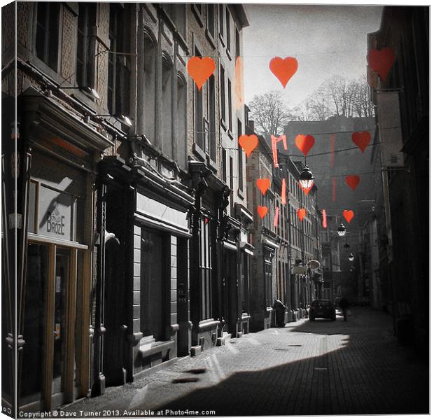 Red Hearts in the Sun Canvas Print by Dave Turner