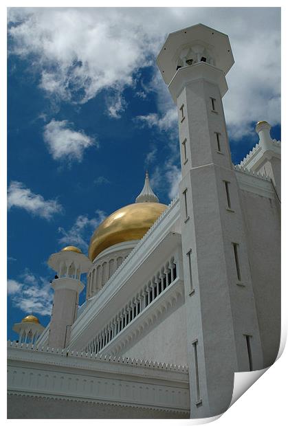JameAsr Hassanil Bolkiah Mosque Print by Michael Thompson