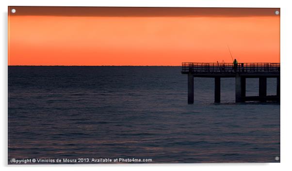 Fishing at sunrise Acrylic by Vinicios de Moura