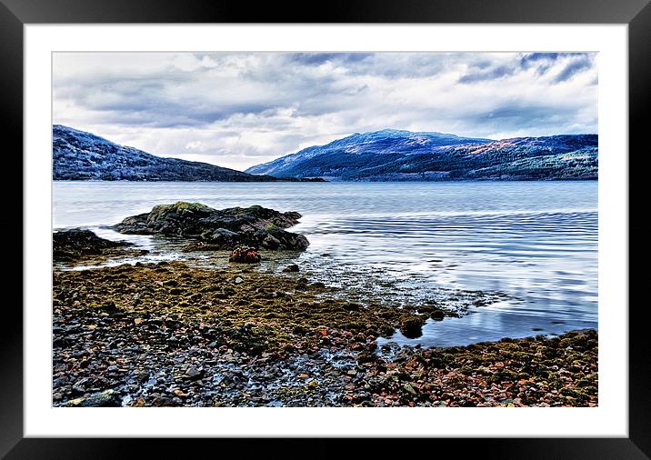 Solitude by a Scottish Loch Framed Mounted Print by Jacqi Elmslie