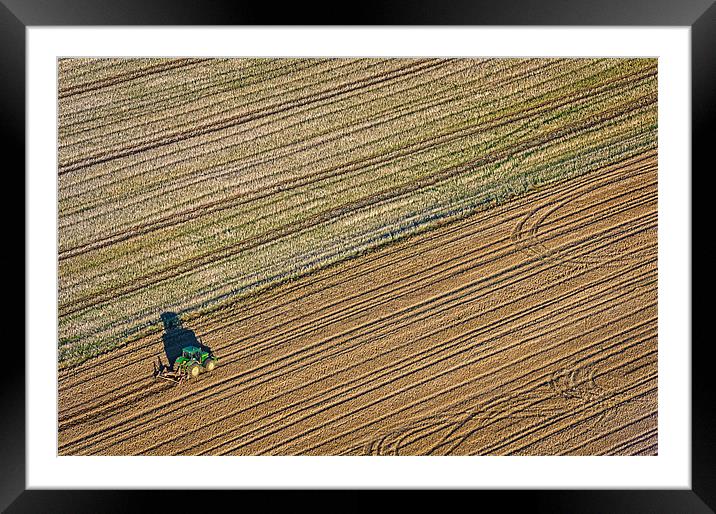 Ploughing Framed Mounted Print by Mark Llewellyn
